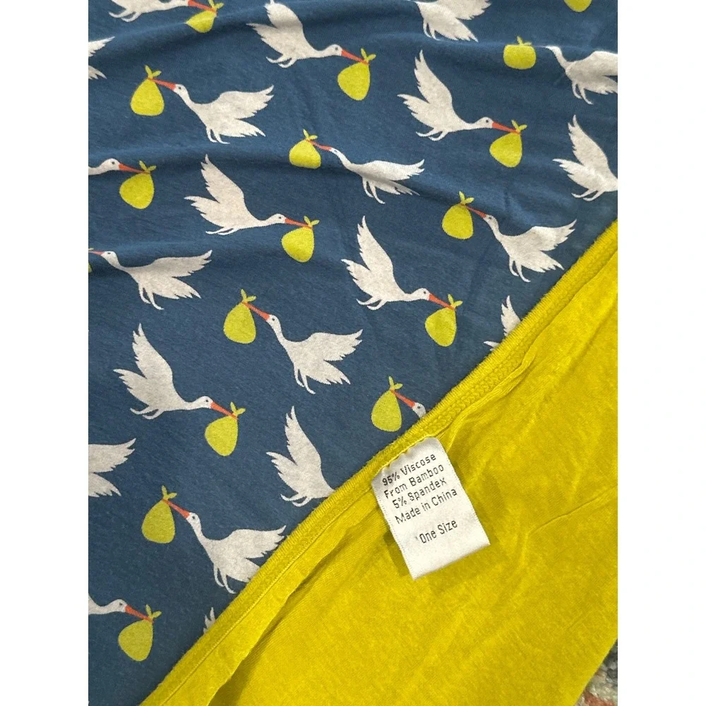 KicKee‎ Pants Stroller Blanket Blue Stork Print
